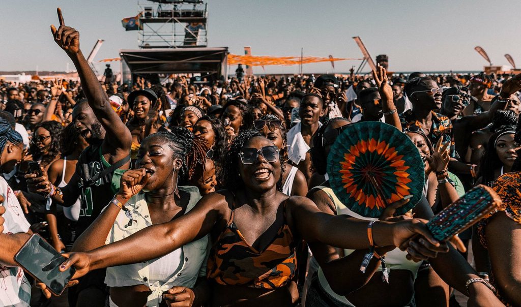 Revelers in Afro Nation