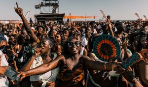 Revelers in Afro Nation