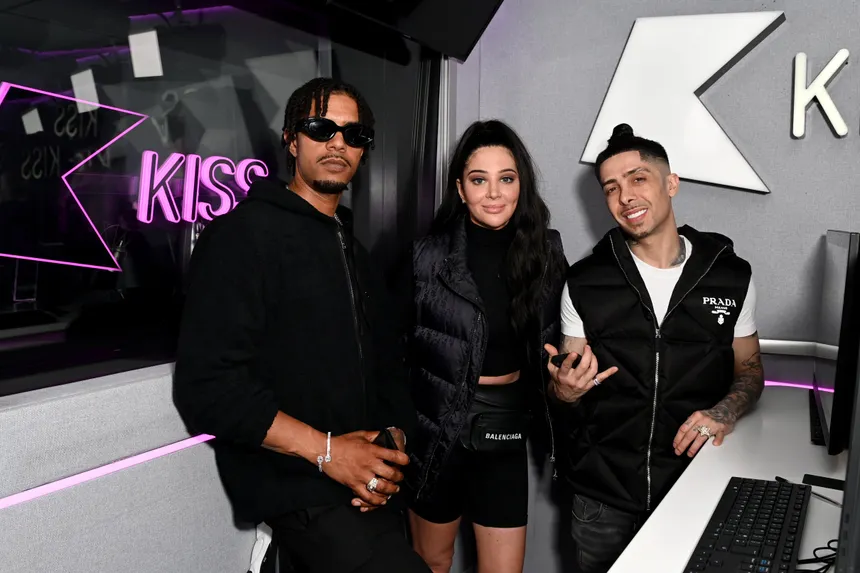 N-Dubz members Tulisa Contostavlos, Dappy & Fazer together at Kiss Radio. They confirm more tours & shows together in 2027