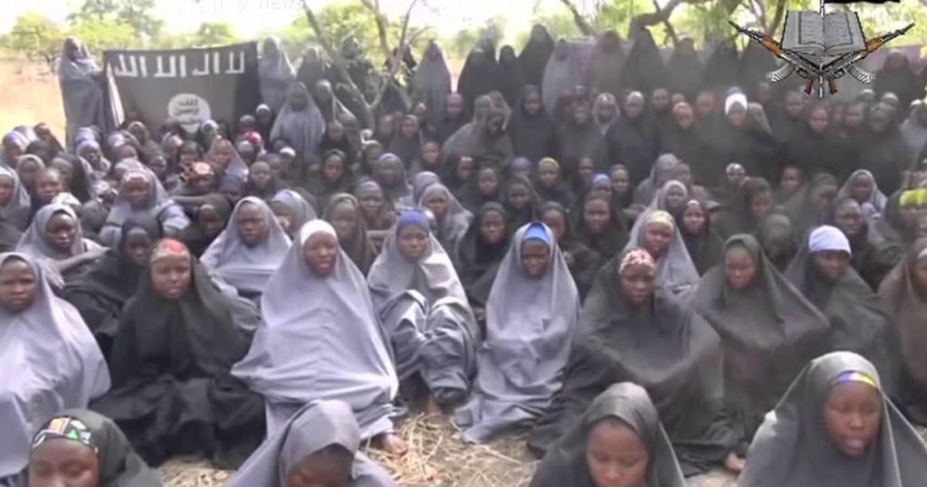 Kidnapped Chibok girls who were held captive by terror group Boko Haram. Some of these girls are still missing to this day.