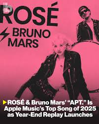 ROSÉ & Bruno Mars's hit track 'APT'  dominated 2025. 