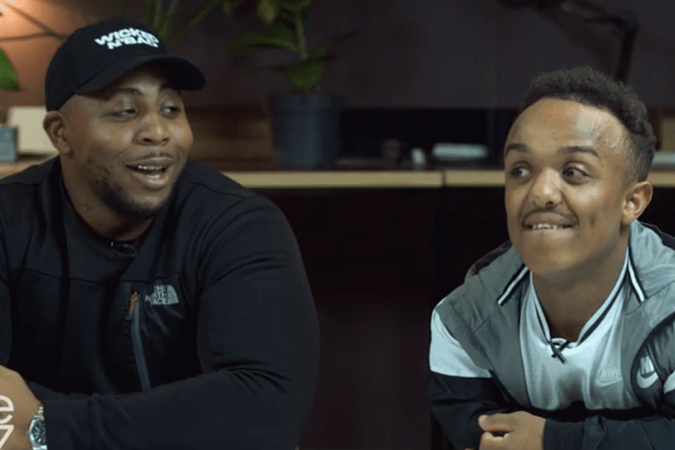 Picture of Bouncer & Likkleman sitting besides eachother on the Zeze Millz show.