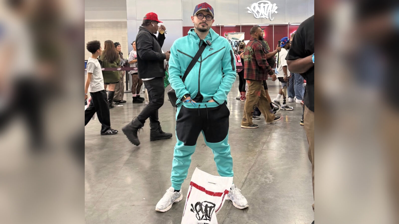 Picture of Trap Lore Ross after getting into an altercation with Central Cee's manager Ybeez